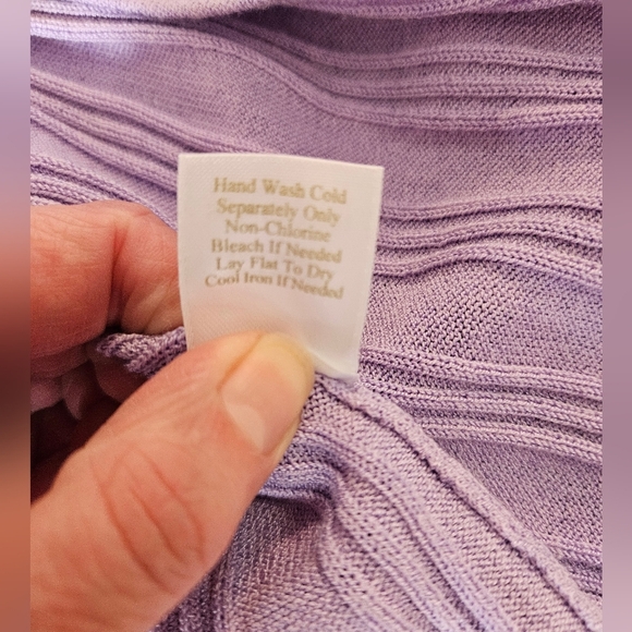 Caslon Lavender Ribbed Cardigan with 1 Button Enclosure, Size XS - Picture 5 of 8